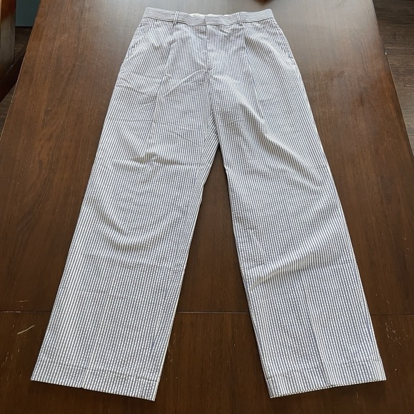 NWOT - J. Peterman Men's Seersucker Pants Cotton Capsule Nautical Sz‎ 32R Stripe